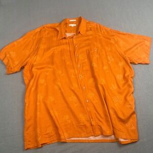 VTG Pierre Cardin Men's size 3XL Orange Palm Tree Cocktail/Hawaiian Short Sleeve